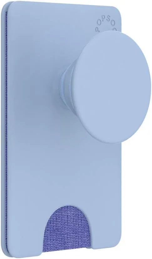 PopSockets Phone Wallet with Expanding Phone Grip, Phone Card Holder, Solid PopWallet - Cornflower Blue