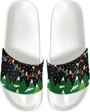 Print Slide Sandals for Women Ladies Girls House Slippers Shoes Quick Drying Flat Slides Shower Sandals