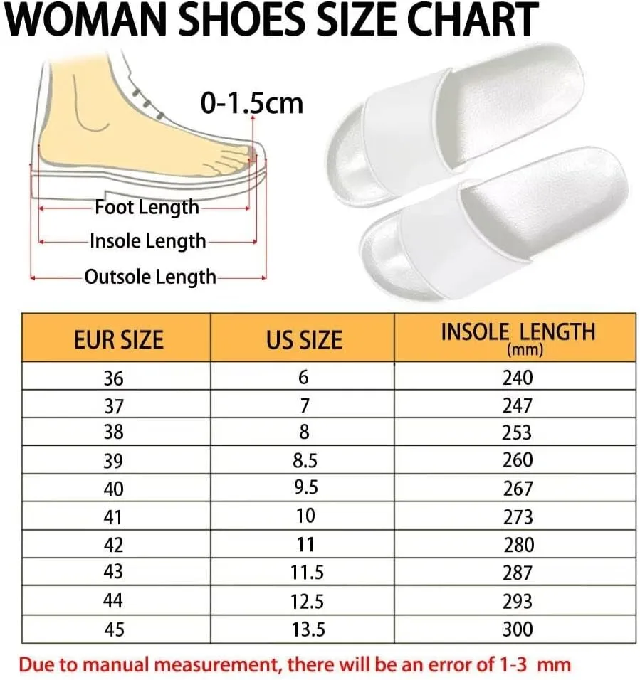 Print Slide Sandals for Women Ladies Girls House Slippers Shoes Quick Drying Flat Slides Shower Sandals