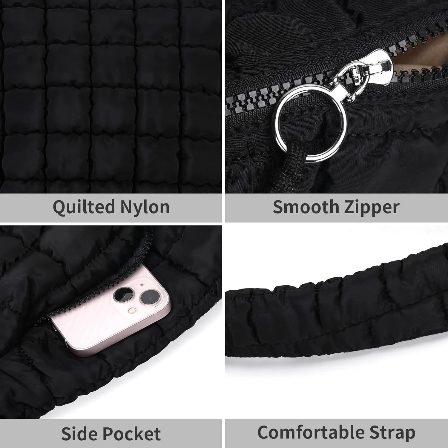 Puffer Tote Bag for Women Large Quilted Carryall Bag Soft Puffy Crossbody Lightweight Shoulder Handbags Work Travel