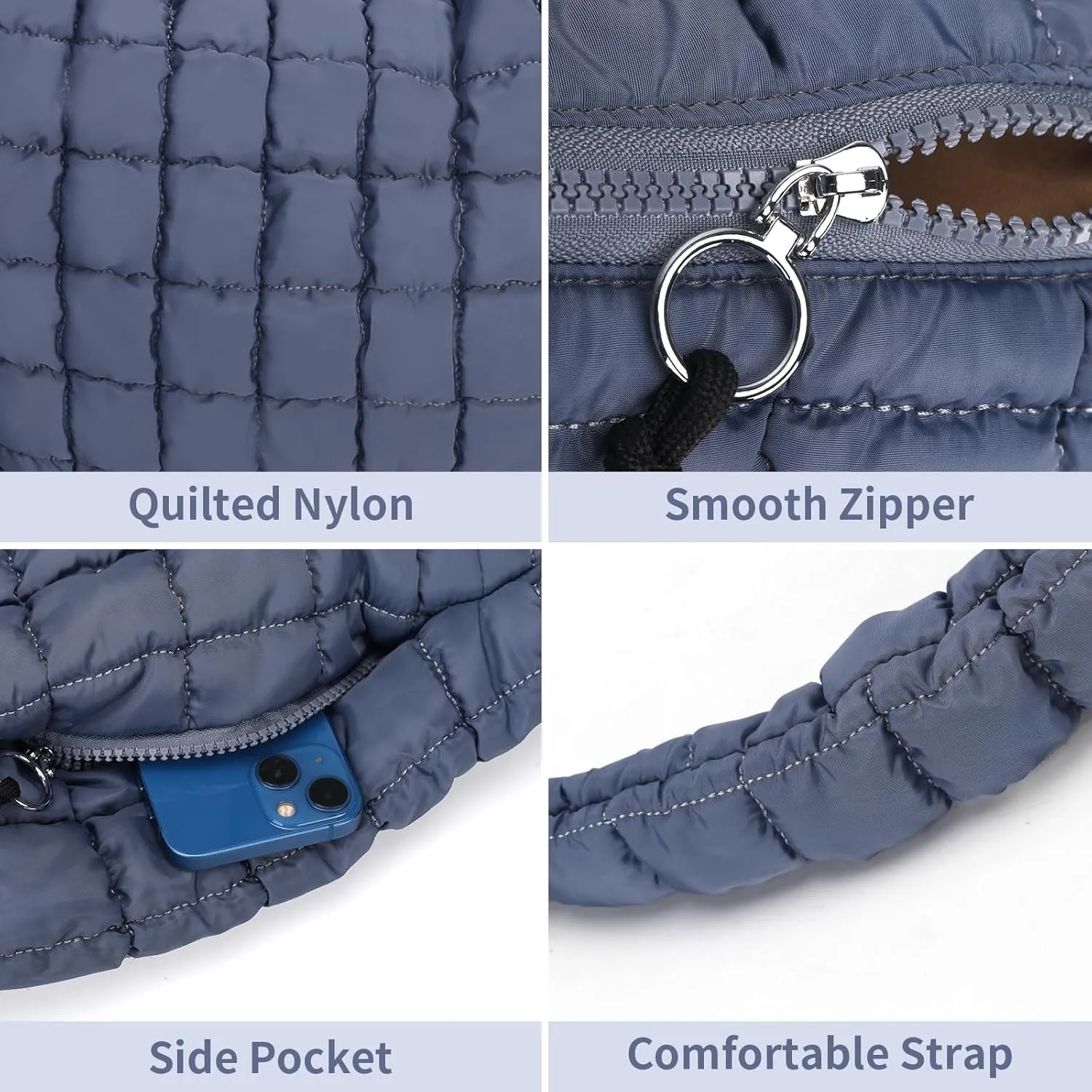 Puffer Tote Bag for Women - Large Quilted Crossbody Handbag - Lightweight Shoulder Hobo Bag - Soft Puffy Carryall