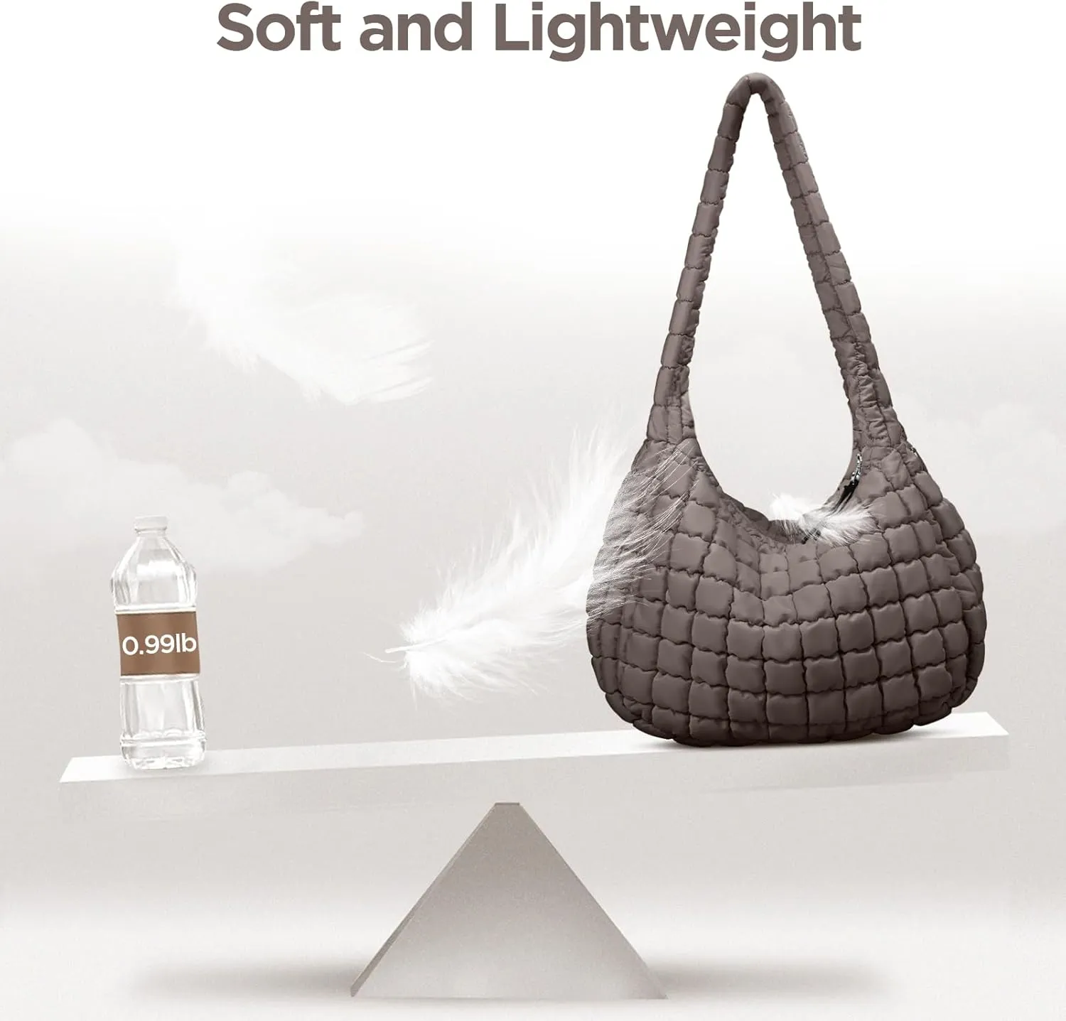 Puffer Tote Bag for Women Large Quilted Tote Bag Quilted Carryall Bag Soft Puffy Crossbody Bag Hobo Handbags Puff Purse