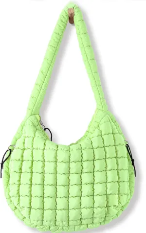 Puffer Tote Bag for Women Large Quilted Tote Bag Quilted Carryall Bag Soft Puffy Crossbody Bag Hobo Handbags Puff Purse