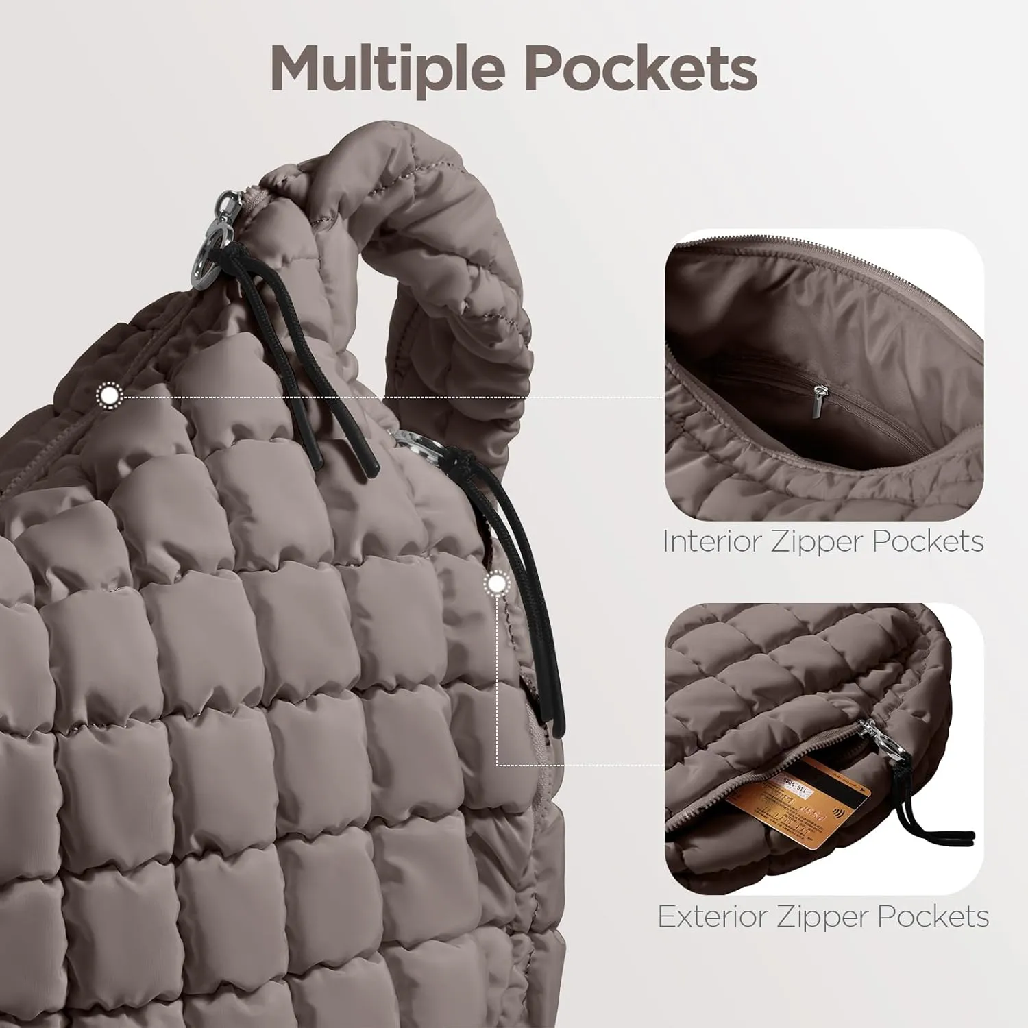 Puffer Tote Bag for Women Large Quilted Tote Bag Quilted Carryall Bag Soft Puffy Crossbody Bag Hobo Handbags Puff Purse