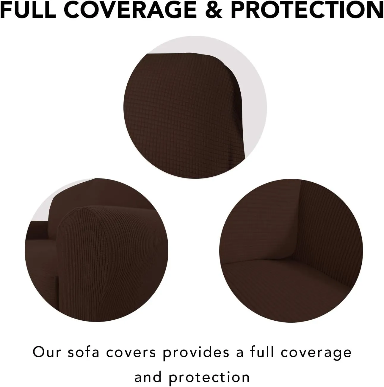 PureFit Stretch Sofa Slipcover – Spandex Jacquard Non Slip Soft Couch Sofa Cover, Washable Furniture Protector with Non Skid Foam and Elastic Bottom for Kids (Sofa, Coffee)