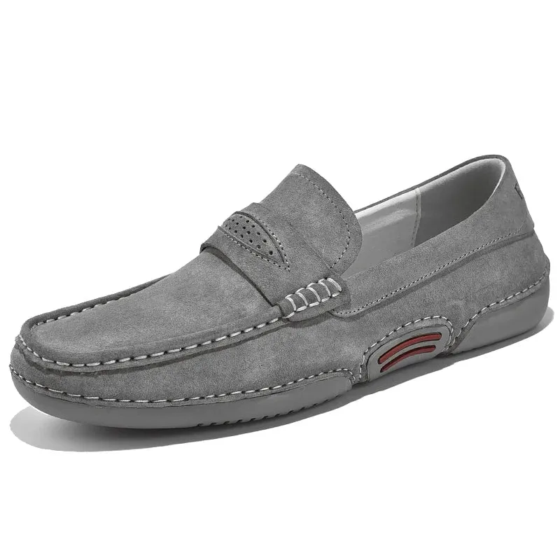 Quality Genuine Leather Slip-On Loafers for Men - Comfortable Walking Flats