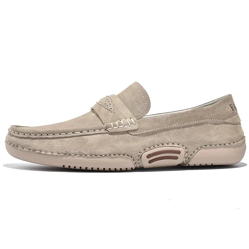 Quality Genuine Leather Slip-On Loafers for Men - Comfortable Walking Flats