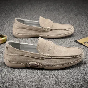 Quality Genuine Leather Slip-On Loafers for Men - Comfortable Walking Flats