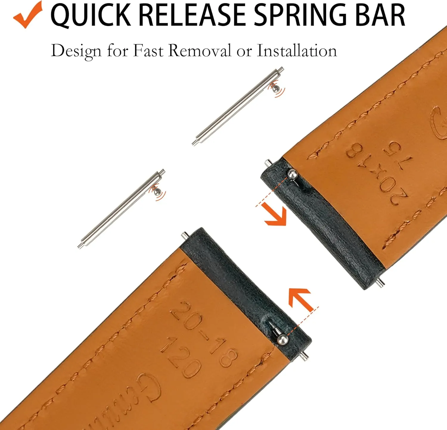 Quick Release Leather Watch Bands 14mm 16mm 18mm 19mm 20mm 21mm 22mm 24mm,Vintage Oil Wax-Tanned Leather Watch Straps Men's Watch Band Replacement Watch Strap for Men Women