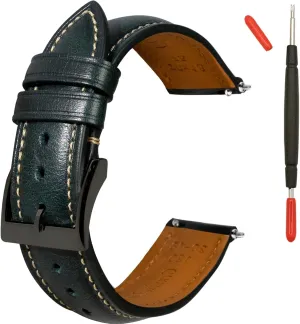 Quick Release Leather Watch Bands 14mm 16mm 18mm 19mm 20mm 21mm 22mm 24mm,Vintage Oil Wax-Tanned Leather Watch Straps Men's Watch Band Replacement Watch Strap for Men Women