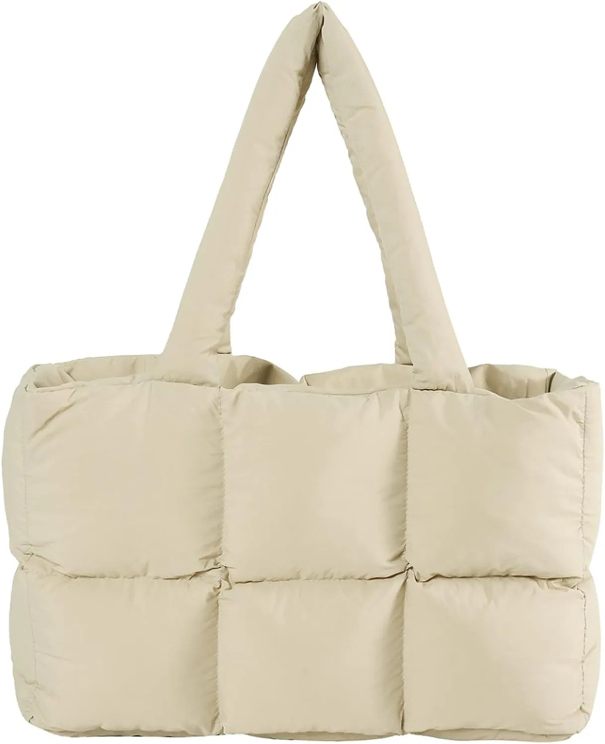 Quilted Puffer Tote Bag for Women Soft Puffy Handbags Purse Soft Lightweight Shoulder Bag