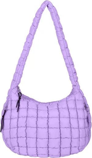 Quilted Puffer Tote Bag for Women Soft Puffy Large Hobo Crossbody Handbags Purse Lightweight Shoulder Bag