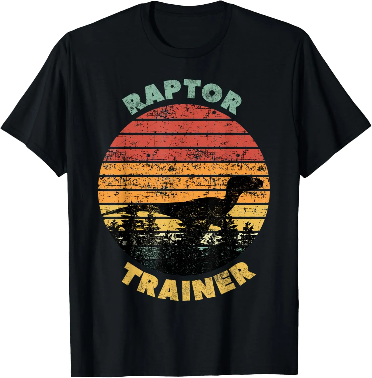 Raptor Trainer Vintage Halloween Velociraptor Retro Style T-Shirt