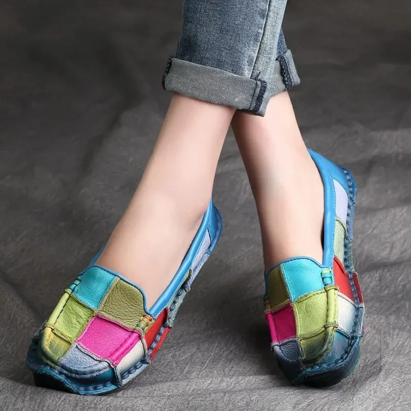 Retro Loafer for Women- Blue Green