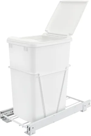 Rev-A-Shelf 35 QT Pullout Waste Container with Lid, White