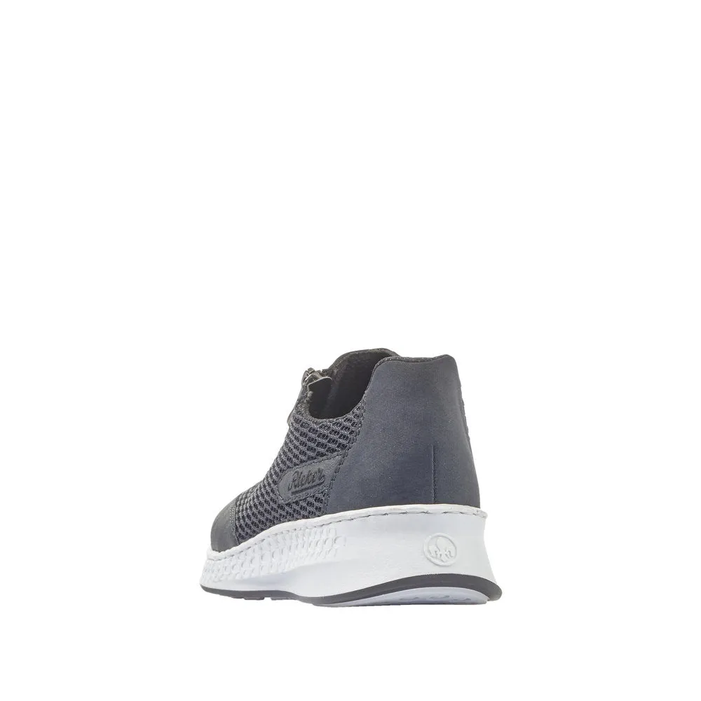RIEKER - N5653-16 - FLAT ZIP COMFORT SHOE - NAVY