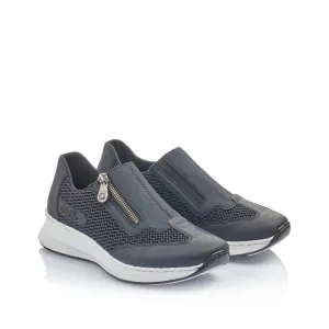 RIEKER - N5653-16 - FLAT ZIP COMFORT SHOE - NAVY