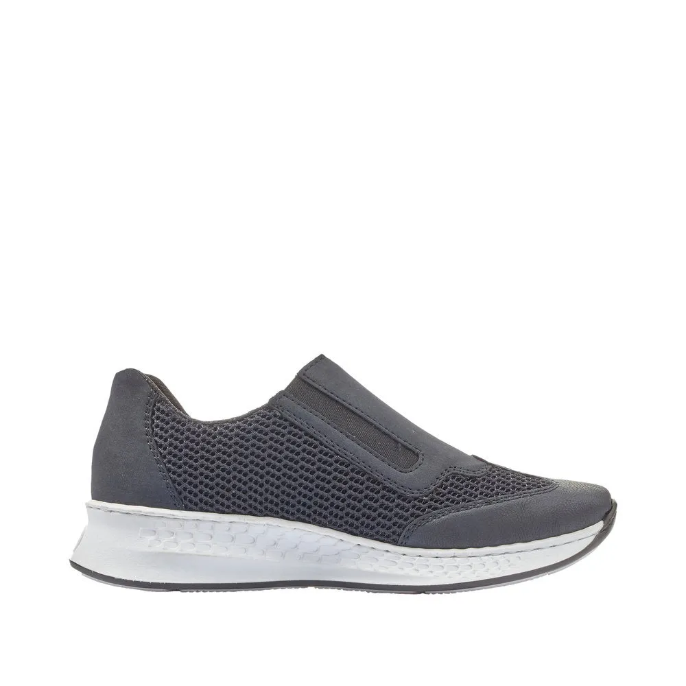RIEKER - N5653-16 - FLAT ZIP COMFORT SHOE - NAVY
