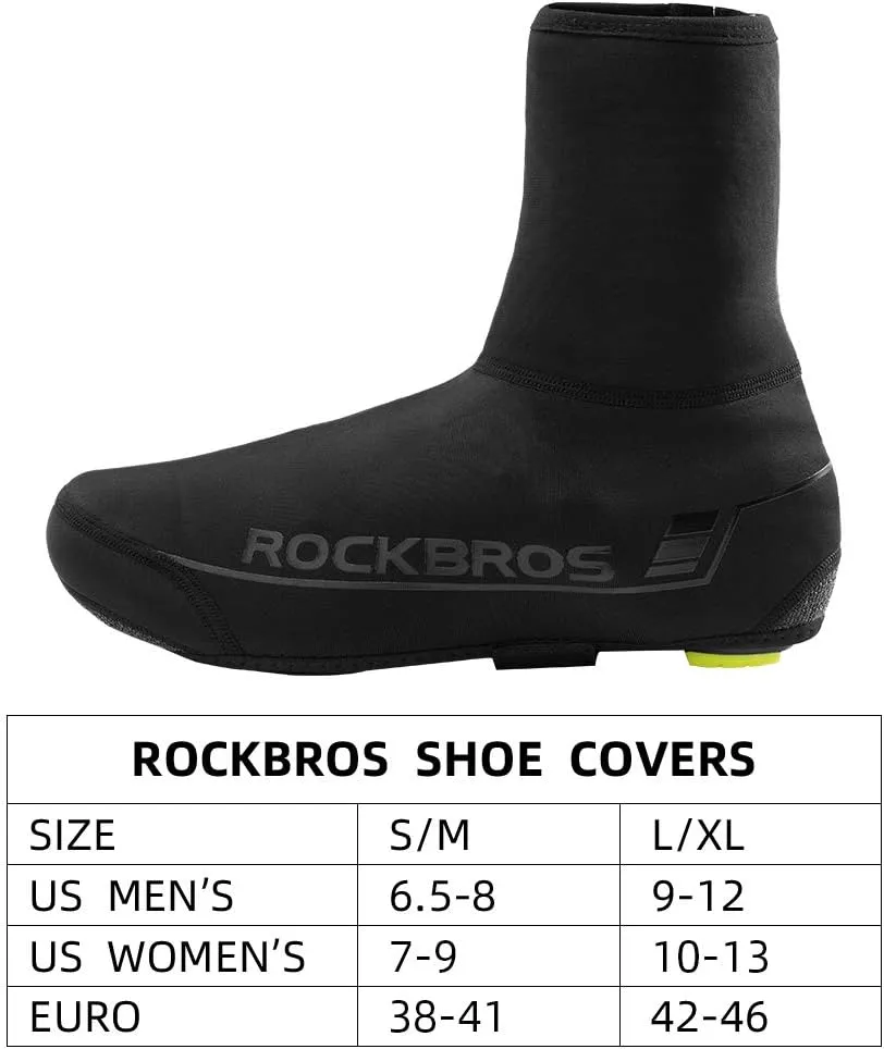 ROCKBROS Cycling Shoe Covers Winter Shoes Cover Warmer Water Resistant Thermal Bike Shoes Cover Windproof Bicycle Overshoes Shoescover for Men Women