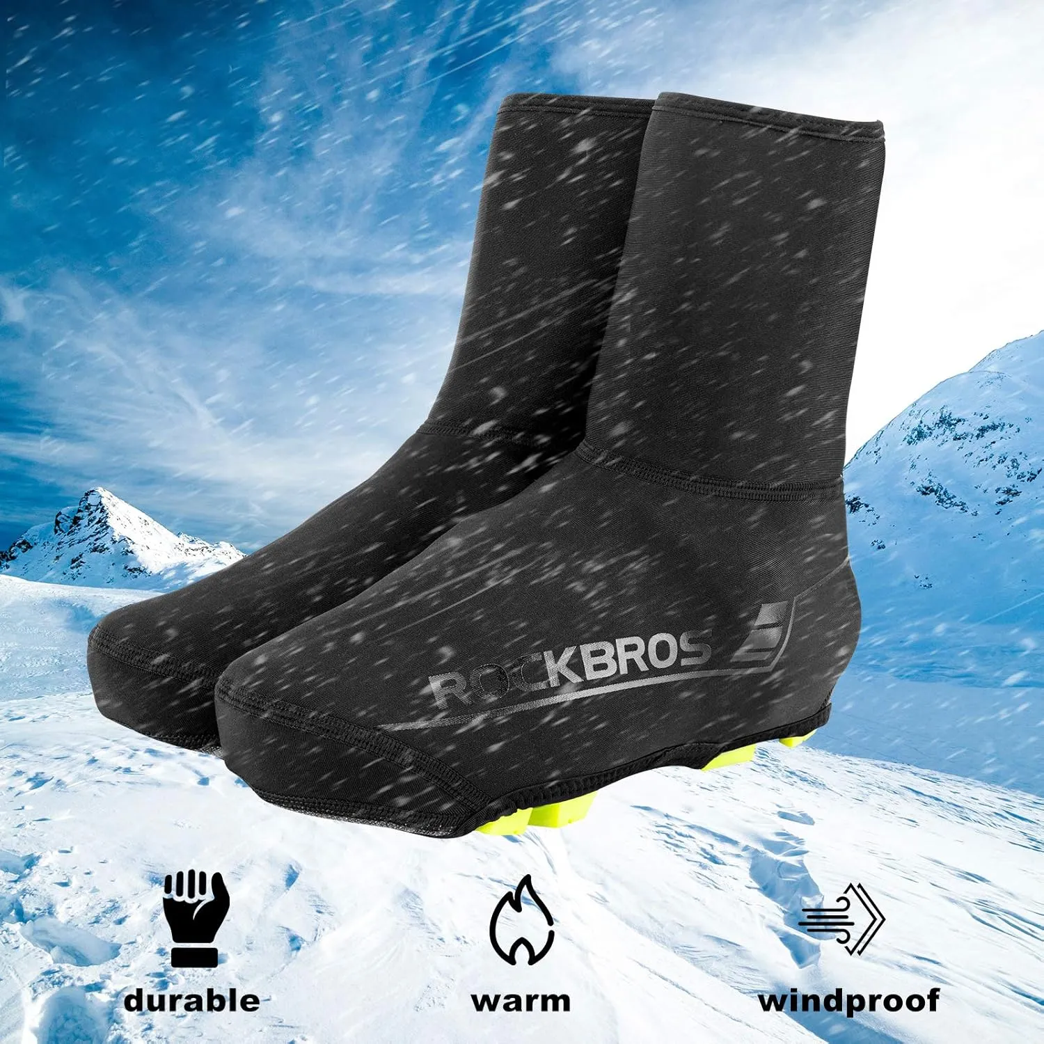 ROCKBROS Cycling Shoe Covers Winter Shoes Cover Warmer Water Resistant Thermal Bike Shoes Cover Windproof Bicycle Overshoes Shoescover for Men Women