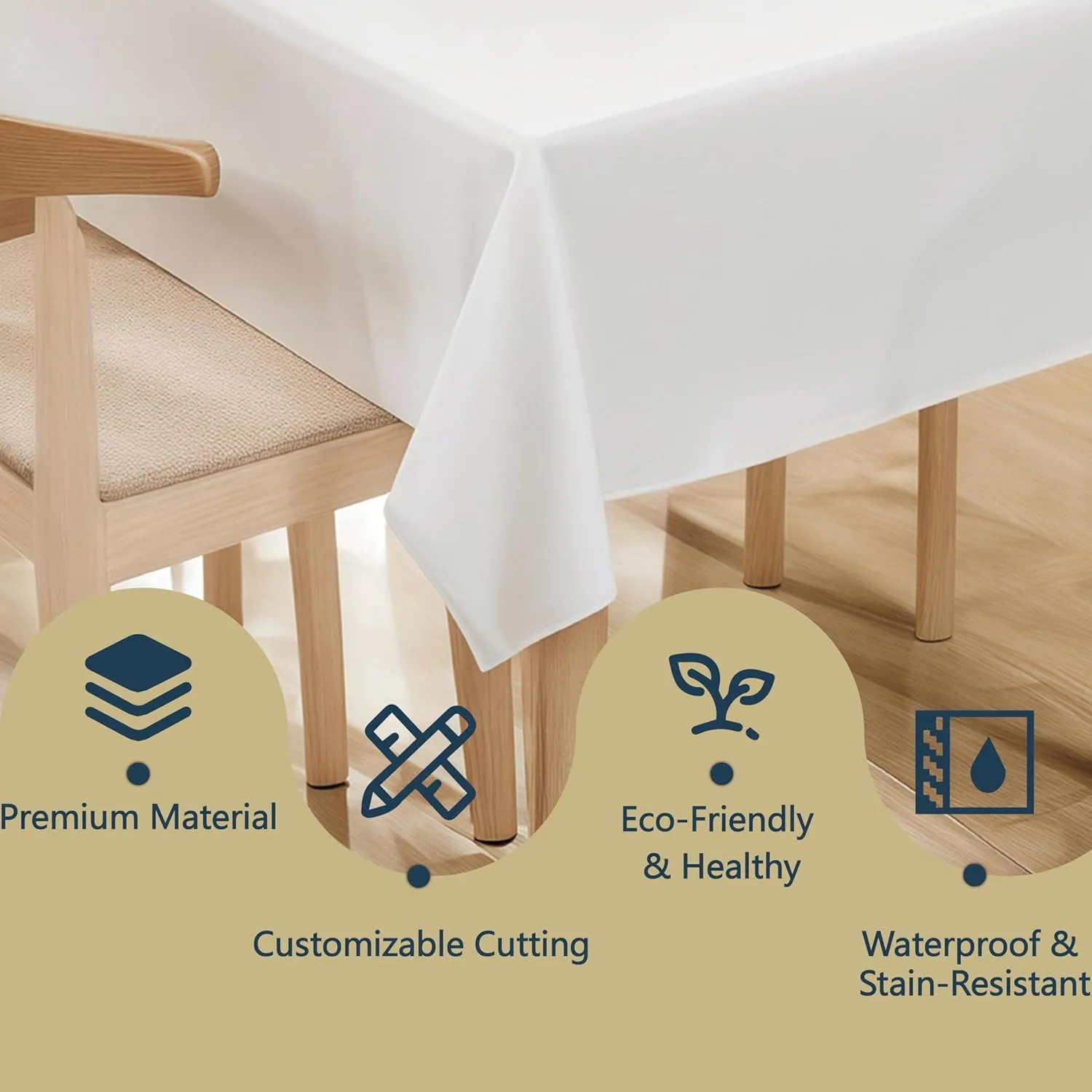 Roll-Up Disposable Tablecloth, Boxed Disposable Plastic Tablecloth, 1.37x30M, Suitable for Picnics, Parties, Banquets, Birthdays, Weddings, Comes with Slide Cutter, Easy to Set Up & Clean