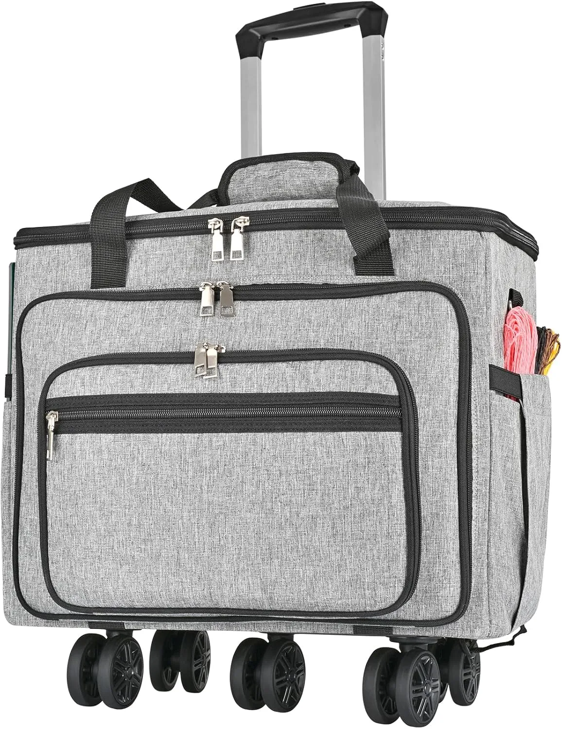 Rolling Tote Bag for Women Teacher Bag Rolling Cart Briefcase with Wheels Carry on Wheeled Bag for Work,Office,Craft