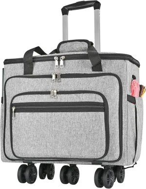 Rolling Tote Bag for Women Teacher Bag Rolling Cart Briefcase with Wheels Carry on Wheeled Bag for Work,Office,Craft