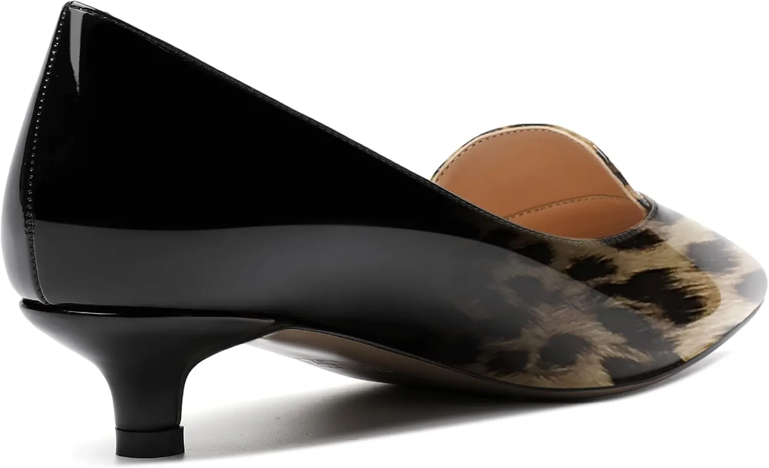 ROSERWISH Womens Office Slip On Pointed Toe Patent Casual Work Kitten Low Heel Pumps Dress Shoes 1.5 Inch