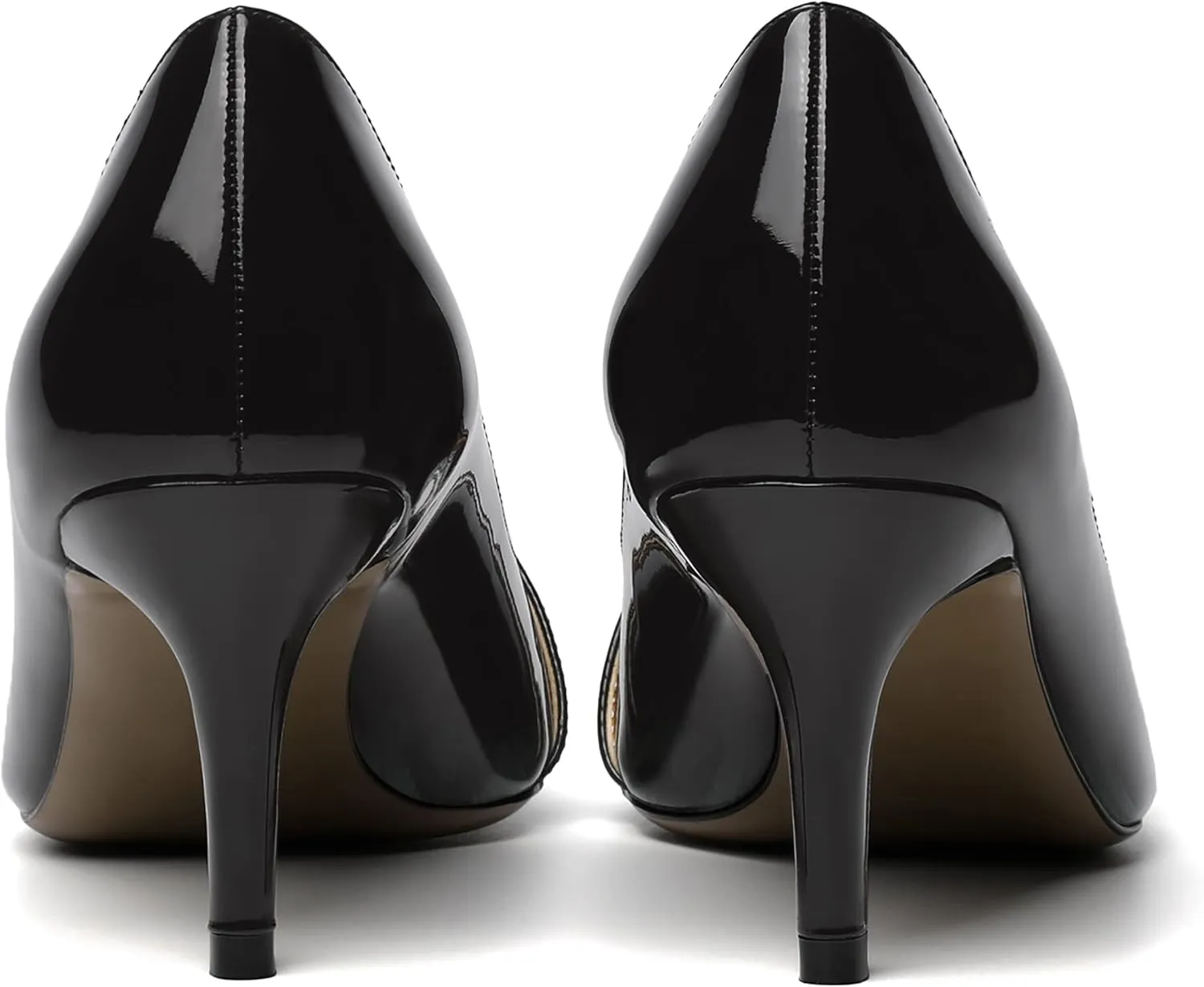 ROSERWISH Womens Sexy Patent Pointed Toe Slip On Evening Wedding Stiletto Mid Heel Pumps Dress Shoes 2.5 Inch