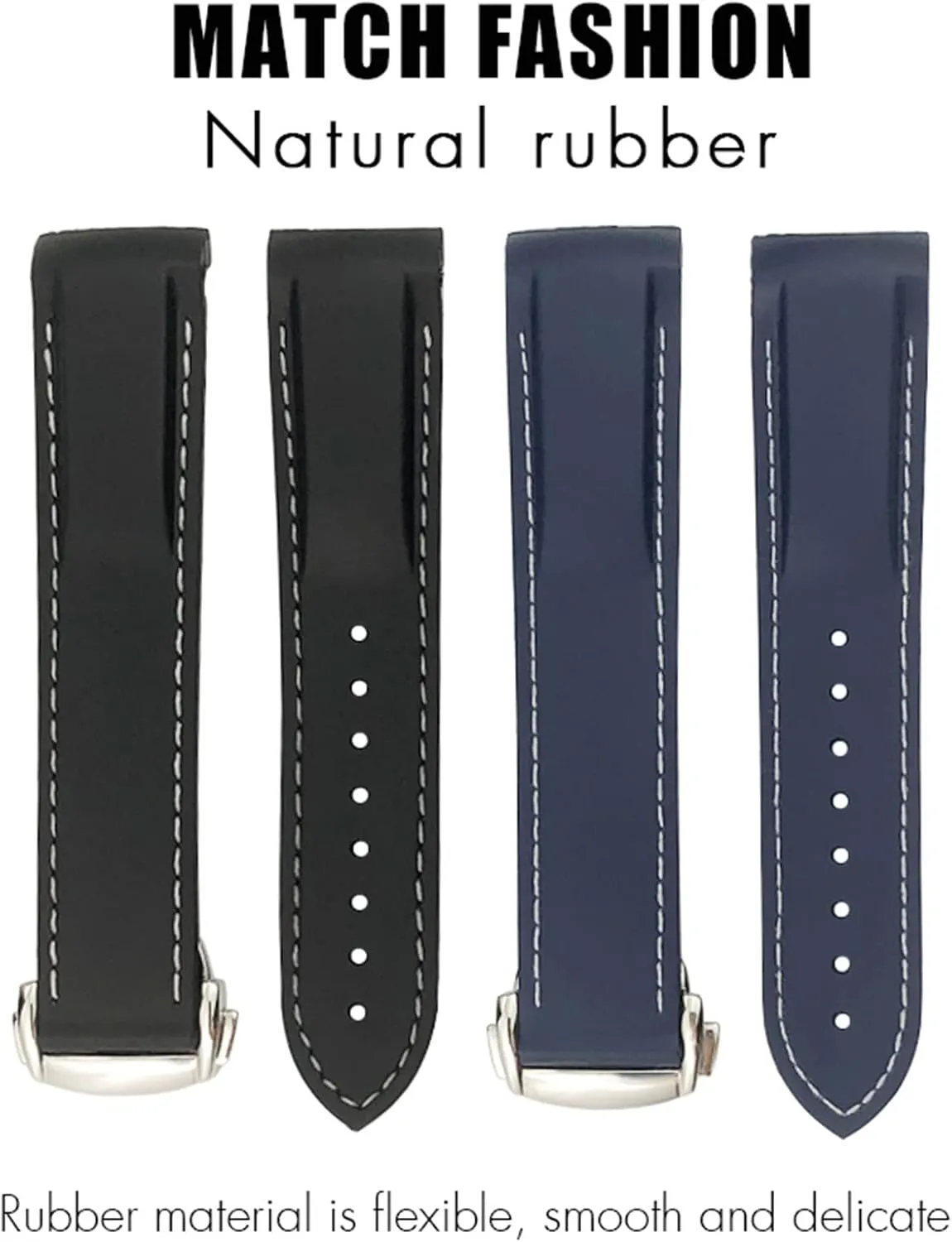 Rubber Silicone Watchband For Omega Seamaster GMT Diver 300 Speedmaster Hamilton 19mm 20mm 21mm 22mm Watch Strap
