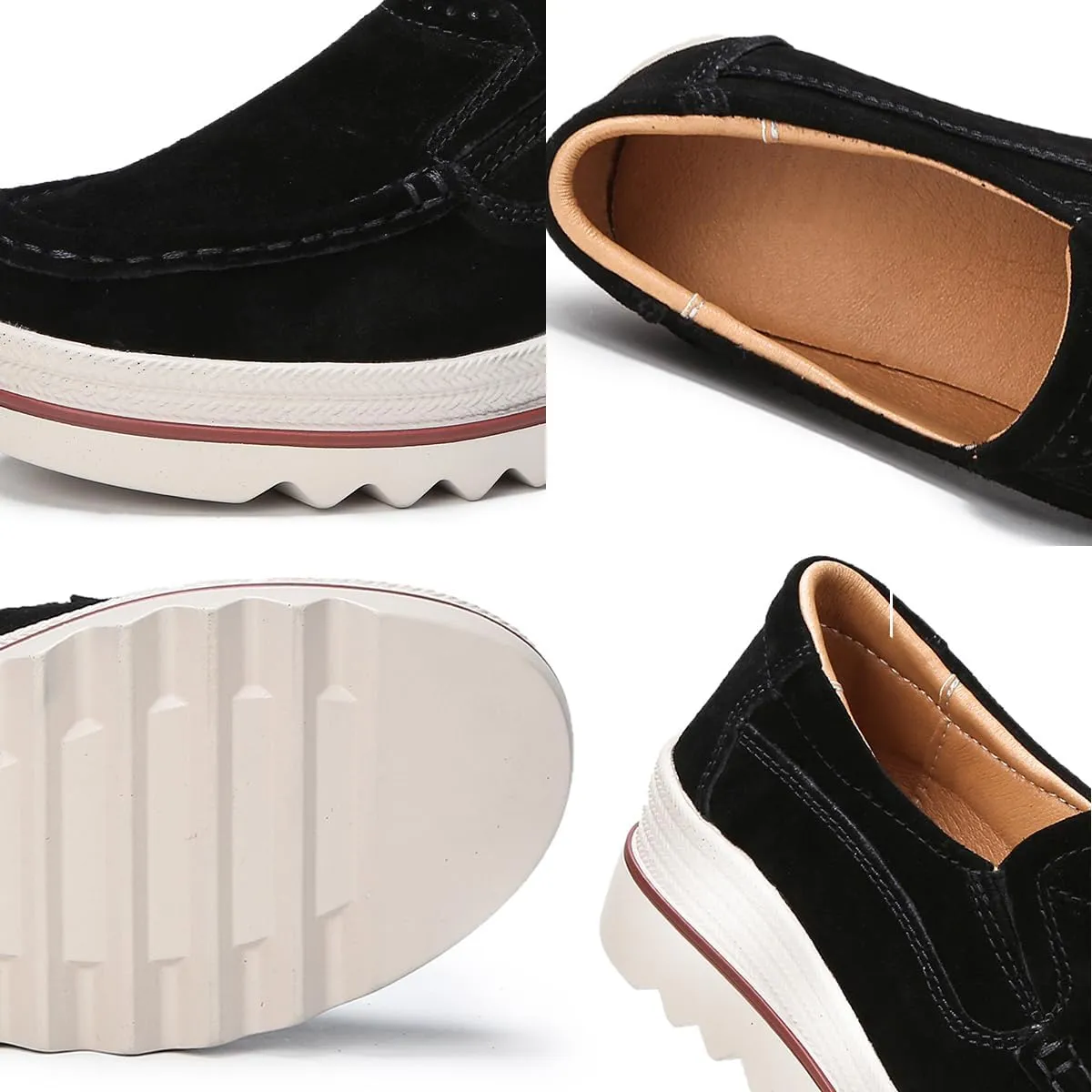 Ruiatoo Womens Slip on Loafers Comfortable Thick Soft Platform Shoes Business Casual Walking Shoes