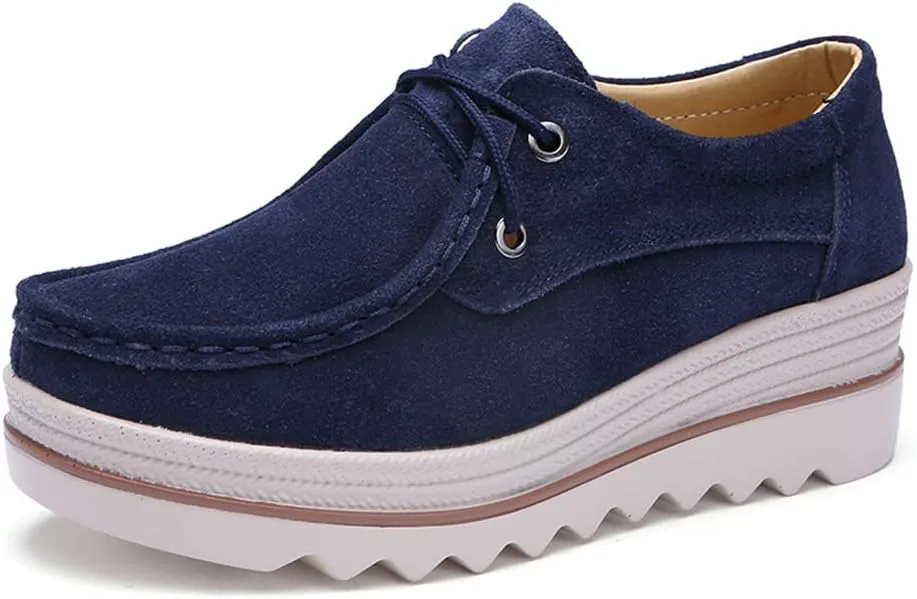 Ruiatoo Womens Slip on Loafers Comfortable Thick Soft Platform Shoes Business Casual Walking Shoes