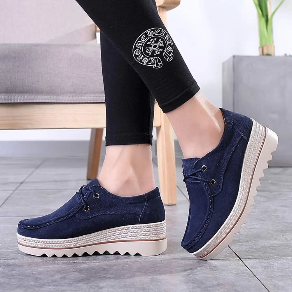 Ruiatoo Womens Slip on Loafers Comfortable Thick Soft Platform Shoes Business Casual Walking Shoes