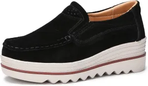 Ruiatoo Womens Slip on Loafers Comfortable Thick Soft Platform Shoes Business Casual Walking Shoes