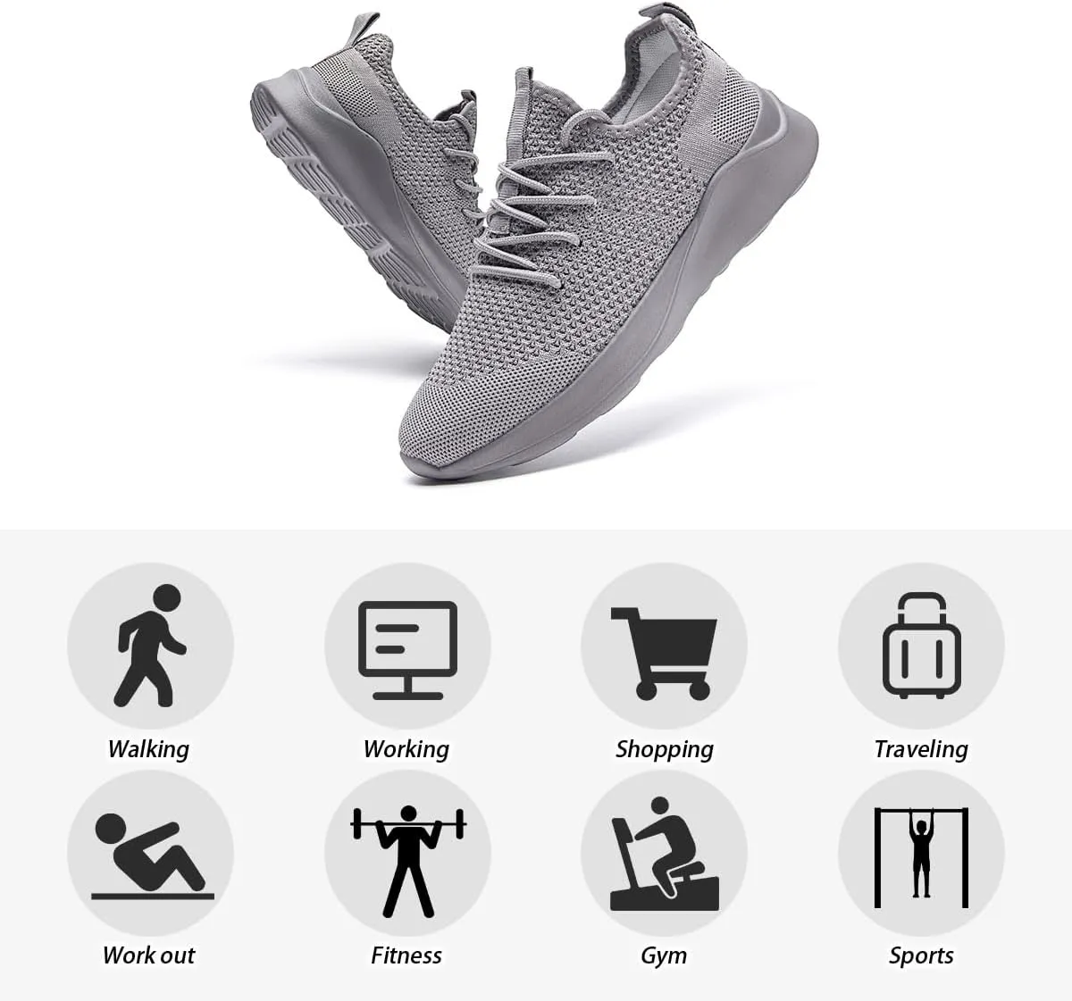 Running Shoes for Men Slip on Tennis Shoes Fashion Sneakers Lightweight Breathable Casual Walking Shoes Outdoor Workout Athletic Training Gym Trainer Sport Trainers