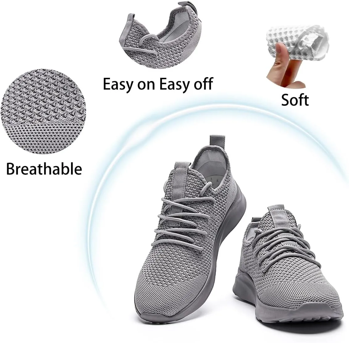 Running Shoes for Men Slip on Tennis Shoes Fashion Sneakers Lightweight Breathable Casual Walking Shoes Outdoor Workout Athletic Training Gym Trainer Sport Trainers