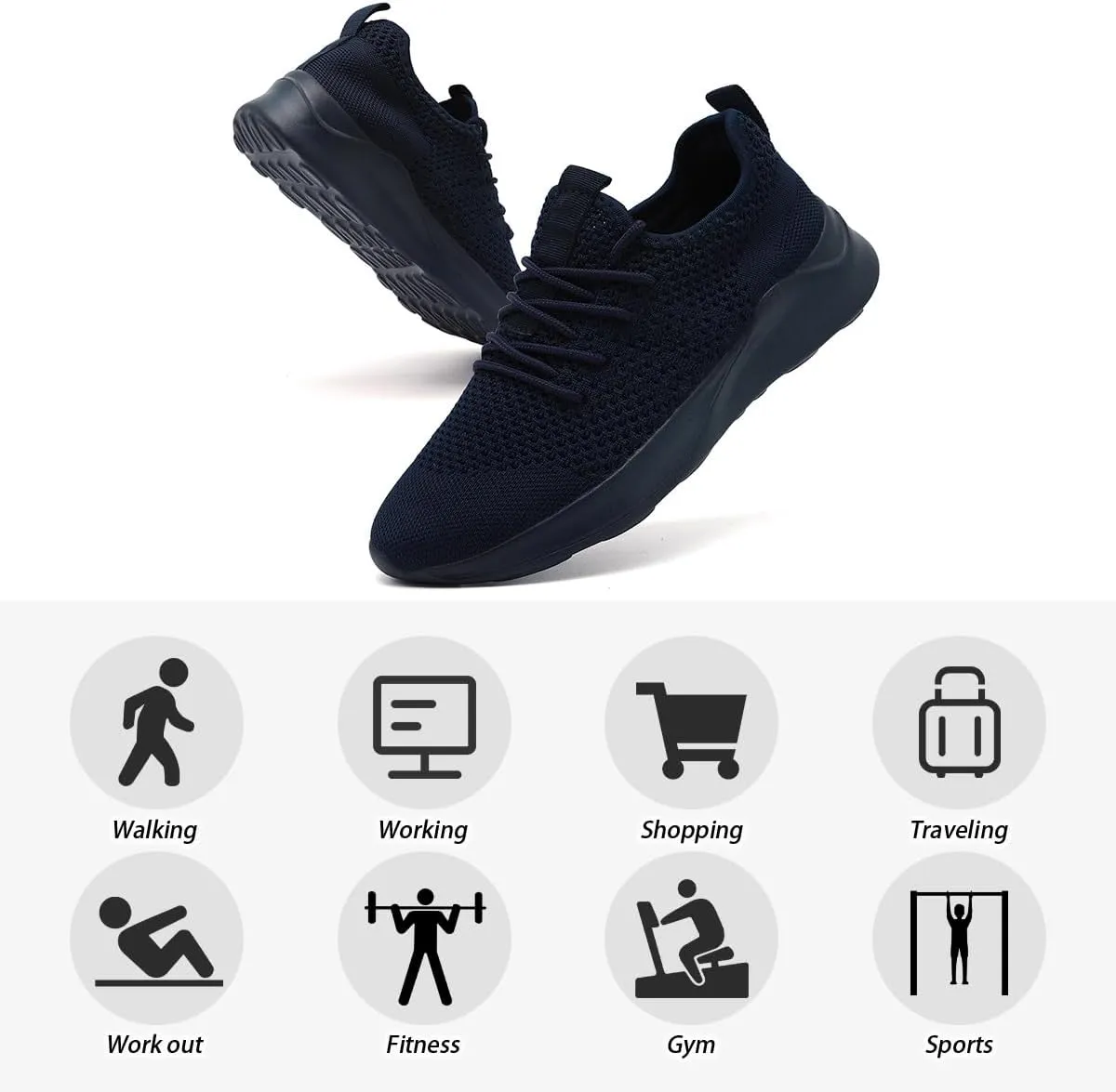 Running Shoes for Men Slip on Tennis Shoes Fashion Sneakers Lightweight Breathable Casual Walking Shoes Outdoor Workout Athletic Training Gym Trainer Sport Trainers