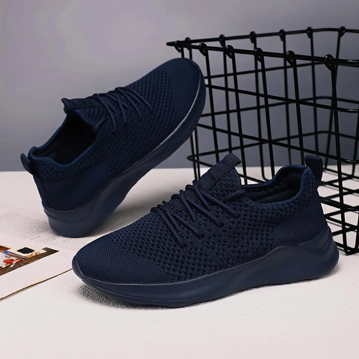 Running Shoes for Men Slip on Tennis Shoes Fashion Sneakers Lightweight Breathable Casual Walking Shoes Outdoor Workout Athletic Training Gym Trainer Sport Trainers