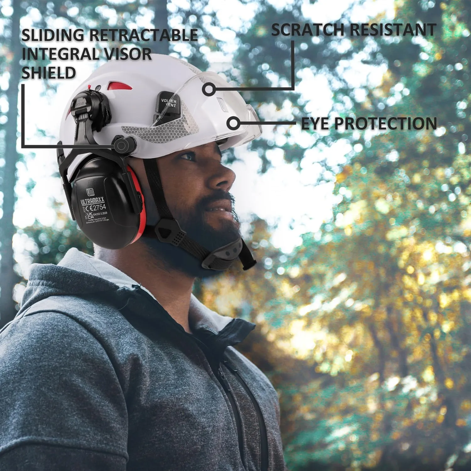 Safety Helmet Hard Hat, ANSI Z89.1 Approved Lightweight Vented Work Helmet, 6-Point Adjustable Ratchet Suspension Hardhat Ideal for Industrial and Construction