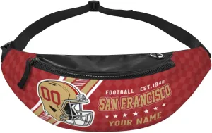 San Francisco Waist Bag Adjustable Football Belt Bag Personalized Custom Fanny Pack Sports Hiking Running Belt Waist Pack for Women Men Fans Gifts