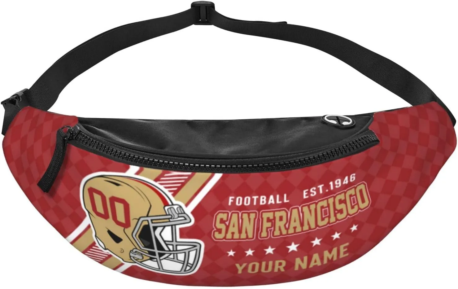 San Francisco Waist Bag Adjustable Football Belt Bag Personalized Custom Fanny Pack Sports Hiking Running Belt Waist Pack for Women Men Fans Gifts