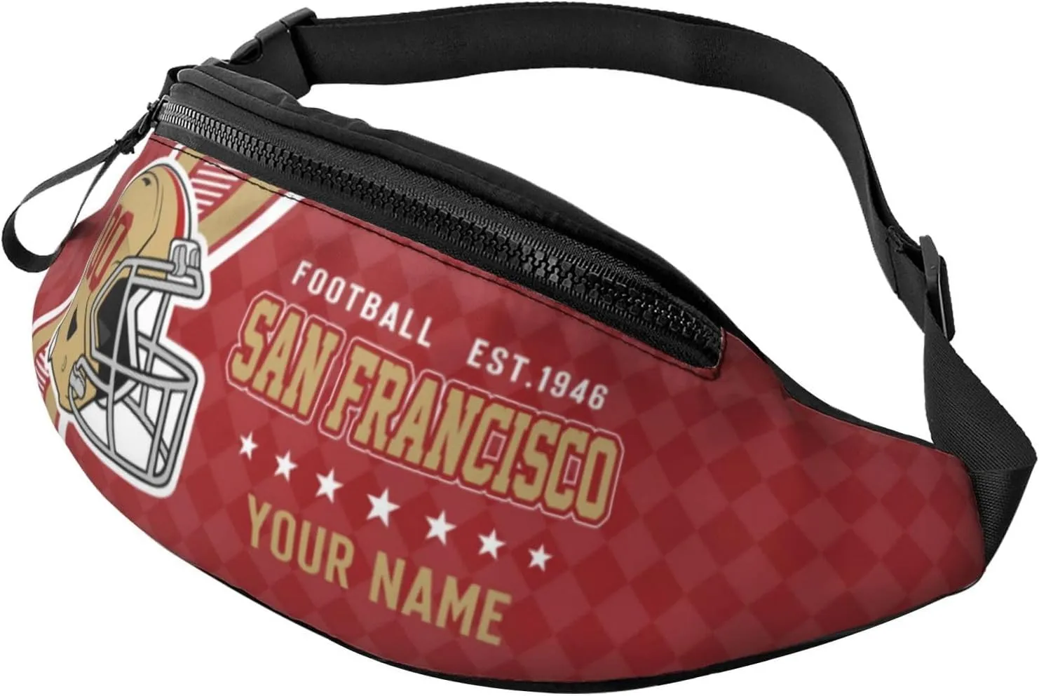 San Francisco Waist Bag Adjustable Football Belt Bag Personalized Custom Fanny Pack Sports Hiking Running Belt Waist Pack for Women Men Fans Gifts