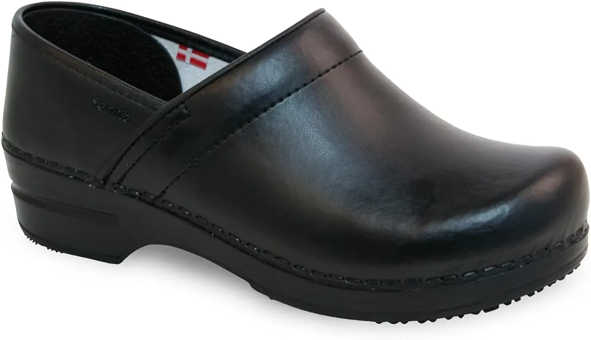 Sanita Aubrey PU-Coated Leather Professional Women's Clog - ASTM-Certified Slip-Resistant, APMA-Approved, Closed-Back, Polyurethane Outsole Slip On Shoes