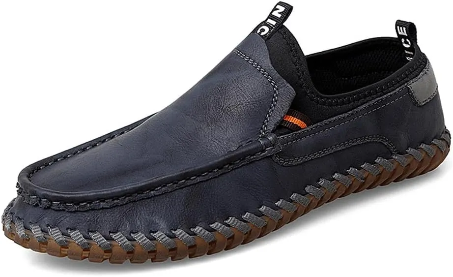 Santimon Men's Loafers Slip On Moccasin Driving Shoes Cowhide Leather Loafers Boat Shoes