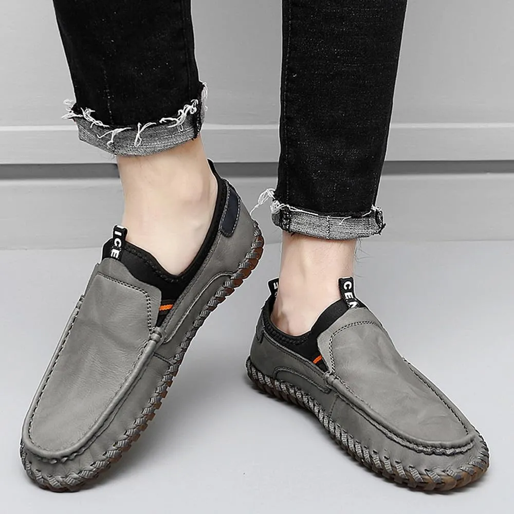 Santimon Men's Loafers Slip On Moccasin Driving Shoes Cowhide Leather Loafers Boat Shoes