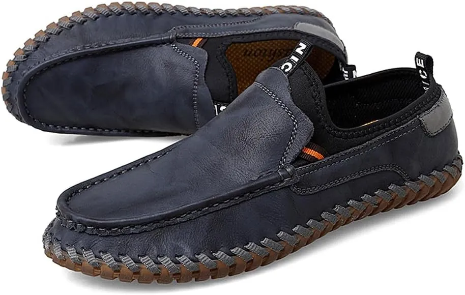 Santimon Men's Loafers Slip On Moccasin Driving Shoes Cowhide Leather Loafers Boat Shoes