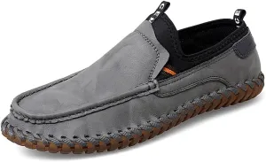 Santimon Men's Loafers Slip On Moccasin Driving Shoes Cowhide Leather Loafers Boat Shoes