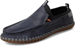 Santimon Men's Loafers Slip On Moccasin Driving Shoes Cowhide Leather Loafers Boat Shoes
