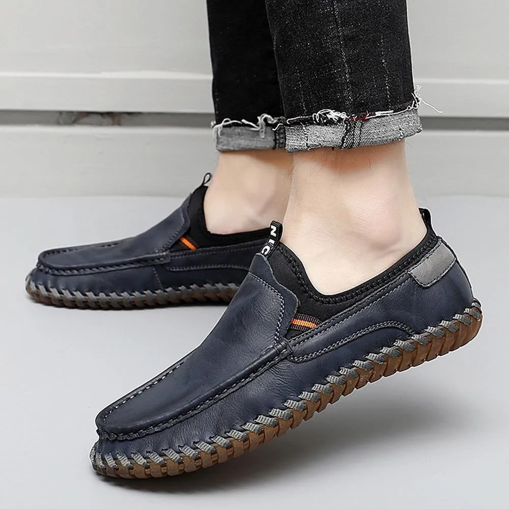 Santimon Men's Loafers Slip On Moccasin Driving Shoes Cowhide Leather Loafers Boat Shoes