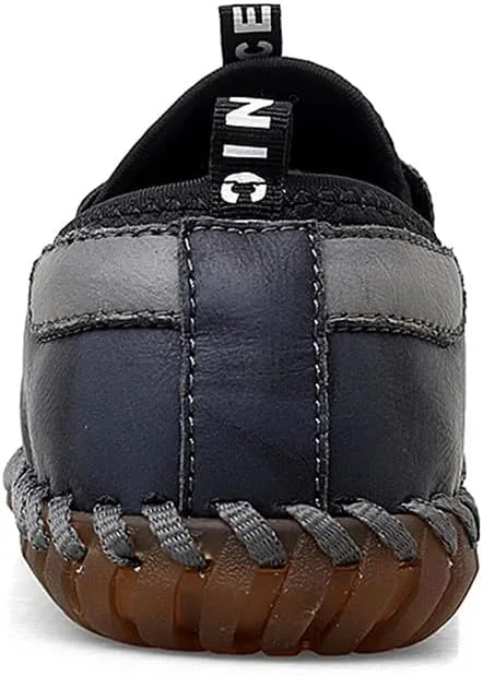 Santimon Men's Loafers Slip On Moccasin Driving Shoes Cowhide Leather Loafers Boat Shoes